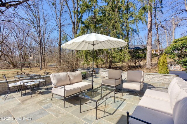 view of patio / terrace with an outdoor hangout area