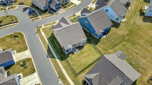 aerial view featuring a residential view