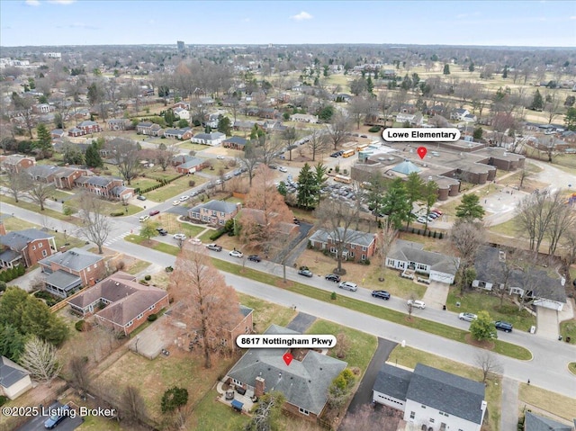 drone / aerial view featuring a residential view