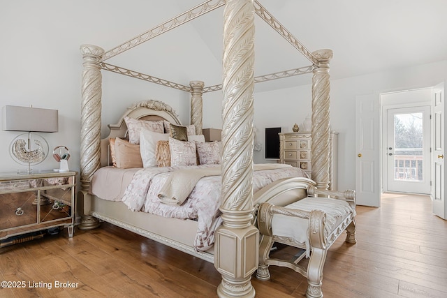 bedroom featuring wood-type flooring