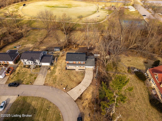 aerial view with a residential view