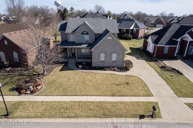 bird's eye view with a residential view