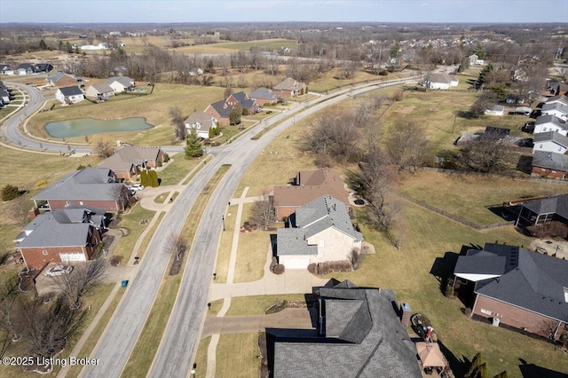 aerial view with a residential view