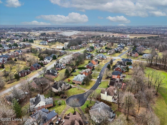 bird's eye view with a residential view