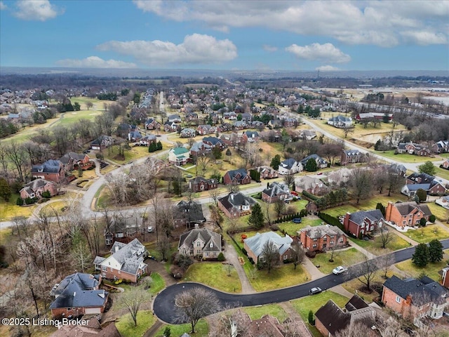 bird's eye view with a residential view