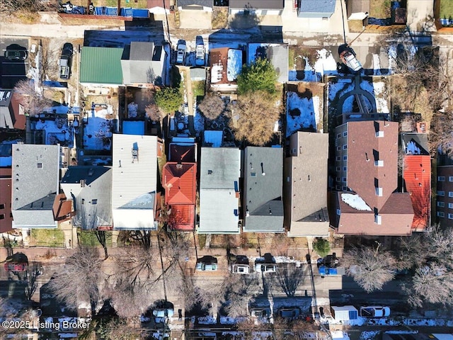 aerial view with a residential view