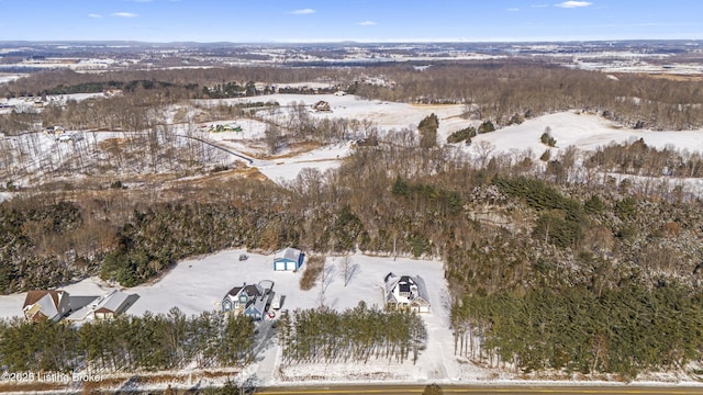 view of snowy aerial view