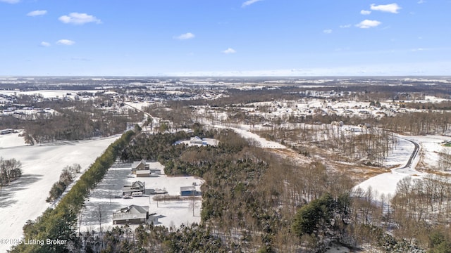 view of snowy aerial view