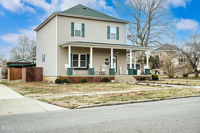 view of front of house featuring a porch