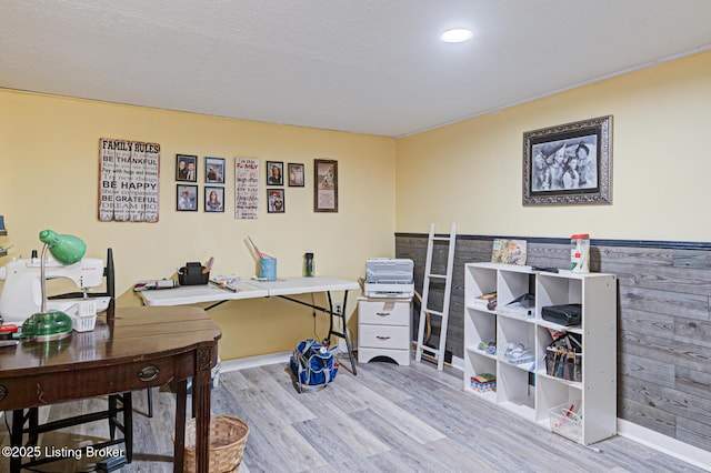 home office featuring wood finished floors