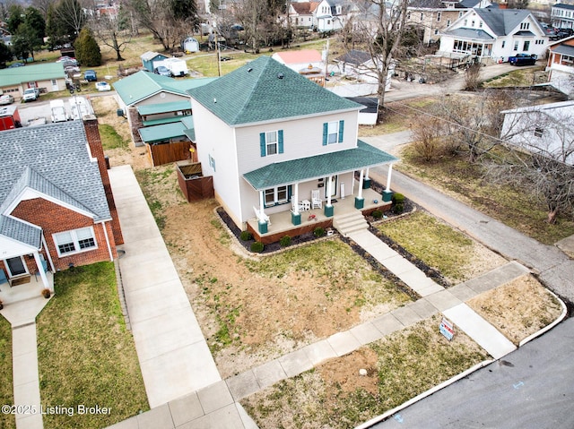 aerial view featuring a residential view