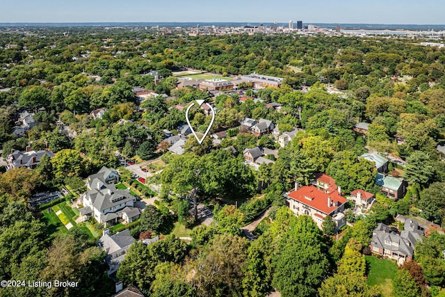 bird's eye view with a residential view