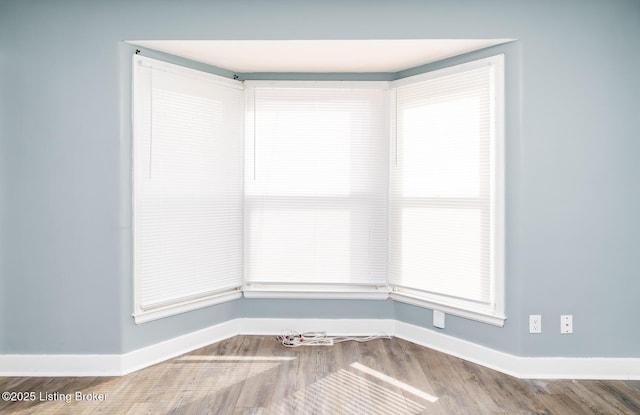 room details with baseboards and wood finished floors