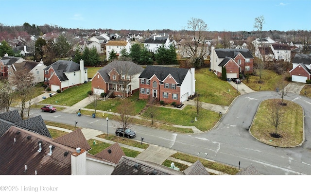 drone / aerial view with a residential view