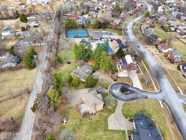 drone / aerial view with a residential view