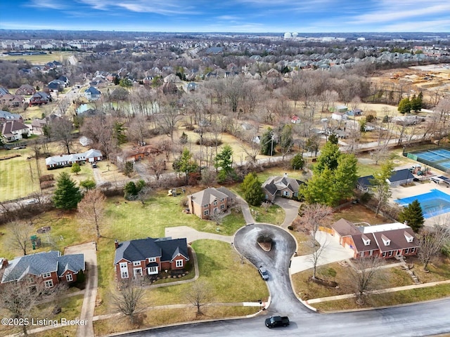 aerial view with a residential view