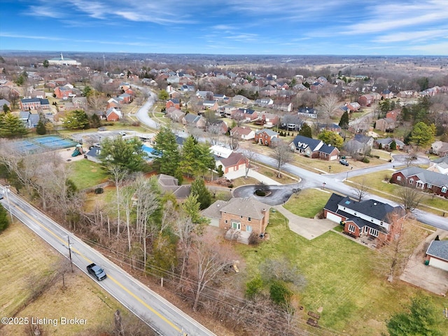 aerial view with a residential view