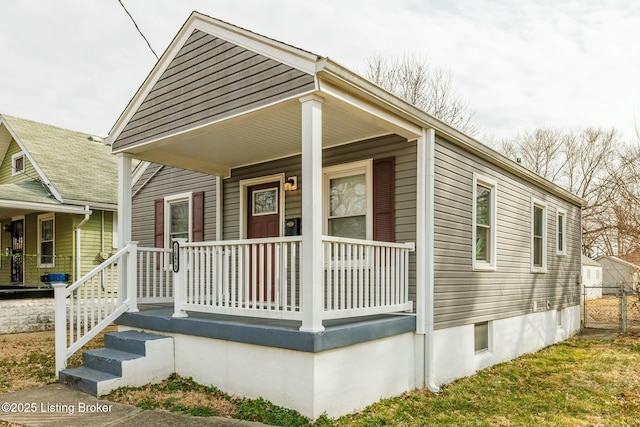 view of front of home with a porch