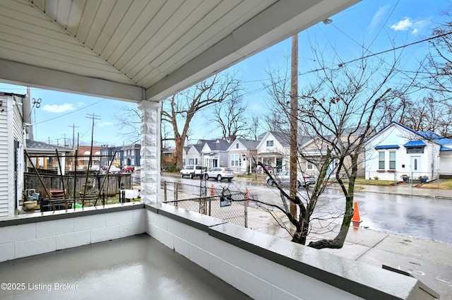 balcony featuring a residential view