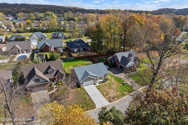 drone / aerial view with a residential view