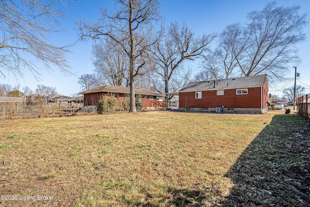 view of yard featuring fence