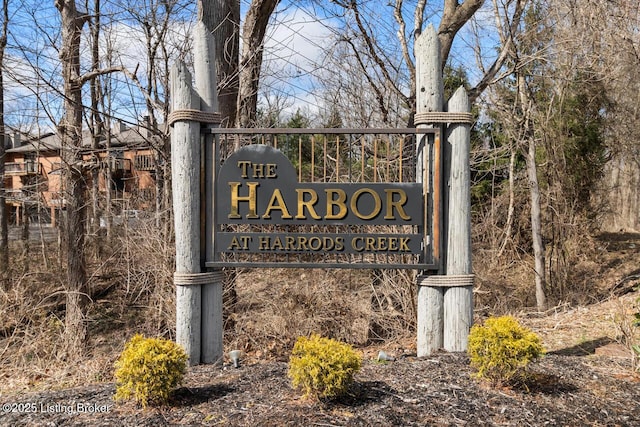 view of community sign