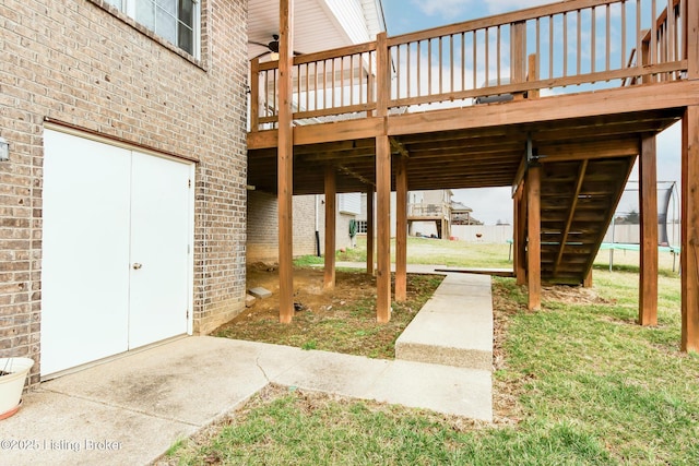 view of patio featuring a deck