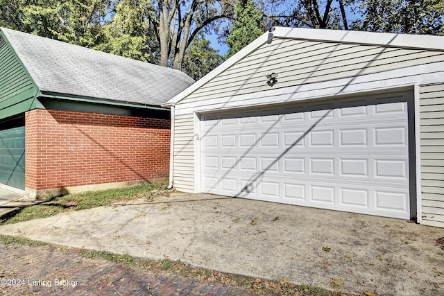 view of garage