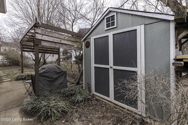 view of shed