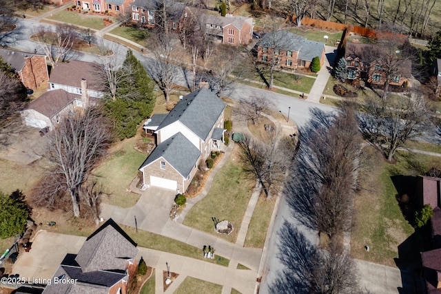 bird's eye view featuring a residential view