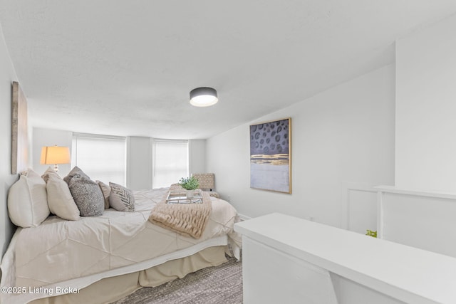 bedroom with a textured ceiling