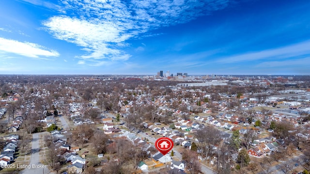 bird's eye view featuring a residential view