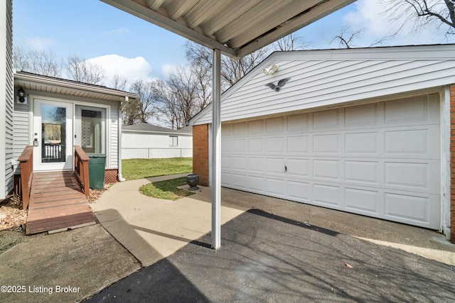 view of garage