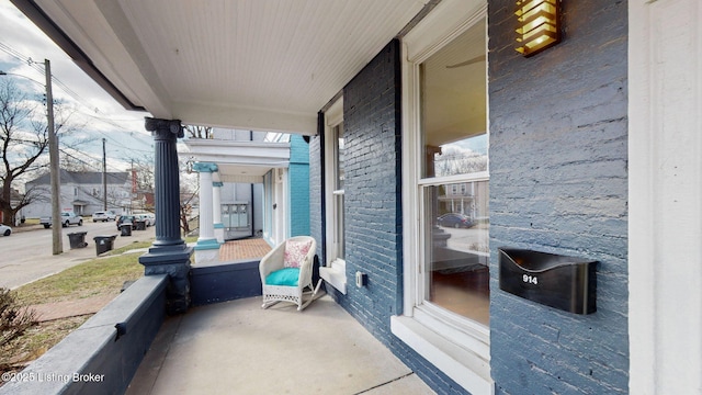 view of patio with a porch