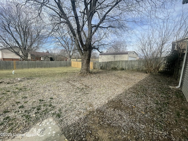 view of yard with fence