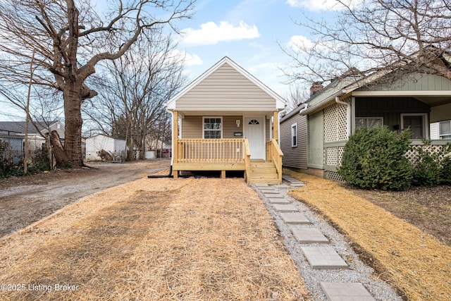 view of front facade featuring covered porch