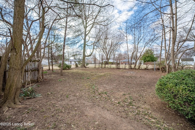 view of yard with fence