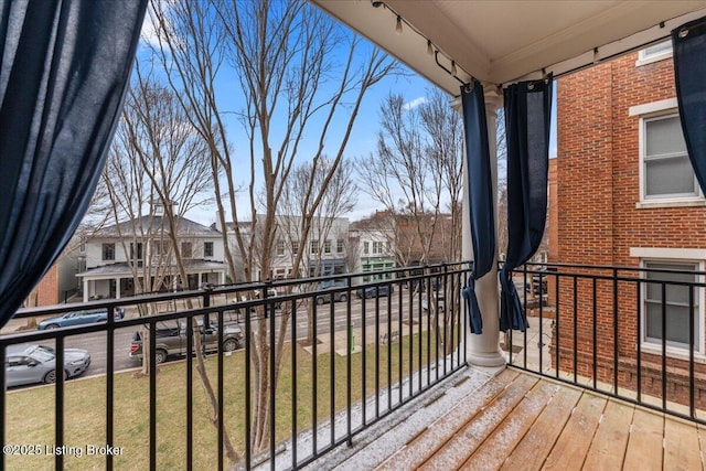 balcony with a residential view