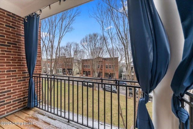 balcony with a residential view