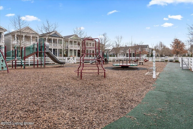 view of community jungle gym