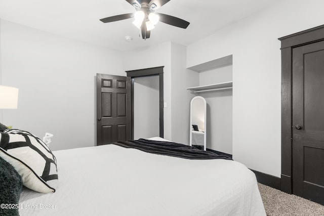 bedroom featuring ceiling fan