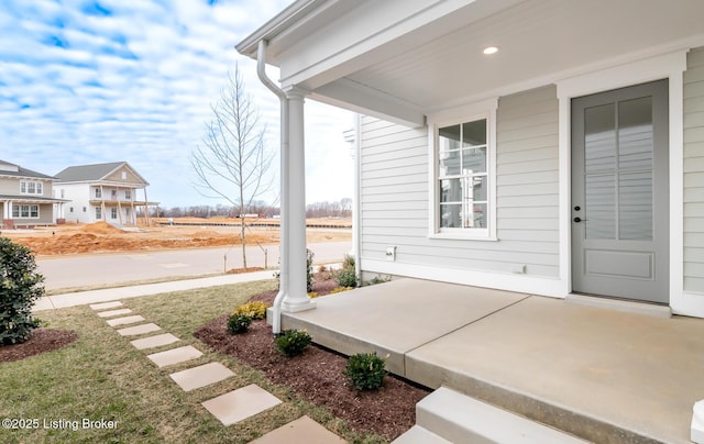 view of patio featuring covered porch