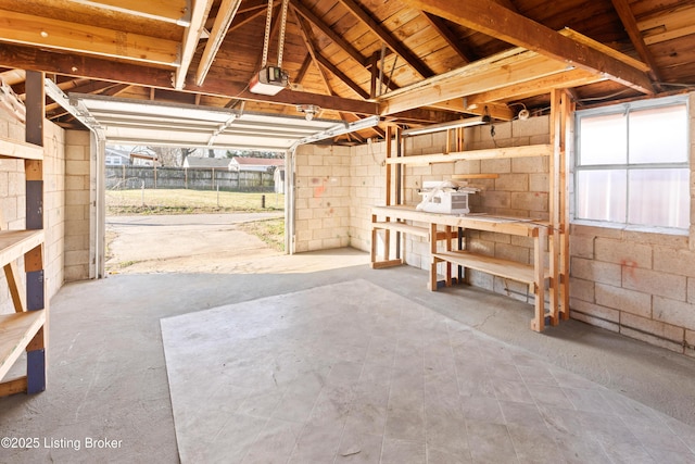 garage featuring a garage door opener