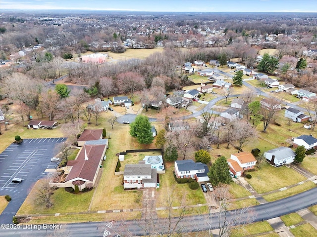 aerial view with a residential view