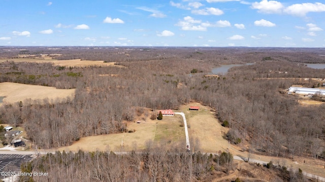 aerial view featuring a rural view