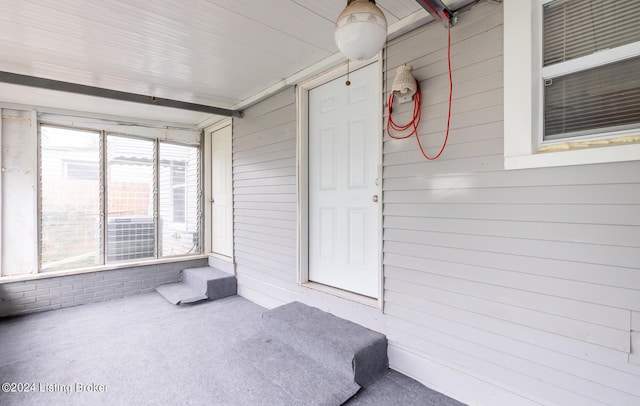 view of unfurnished sunroom