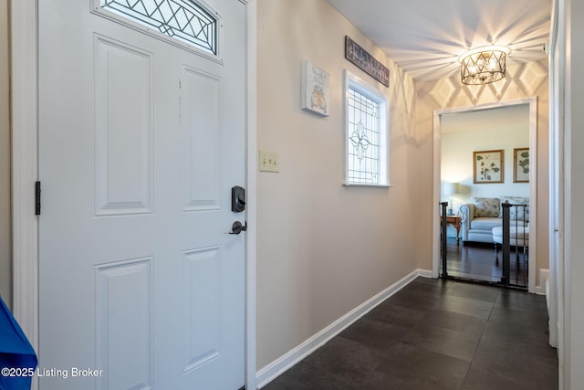 foyer with baseboards