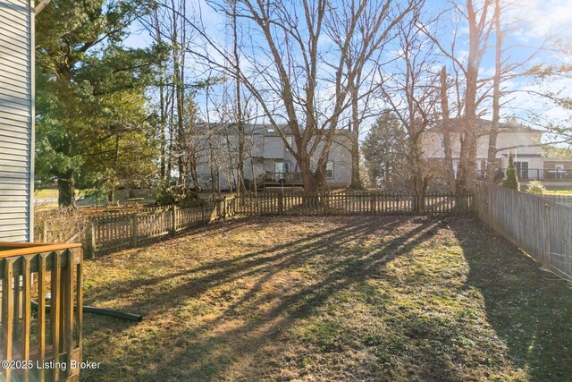 view of yard featuring fence private yard