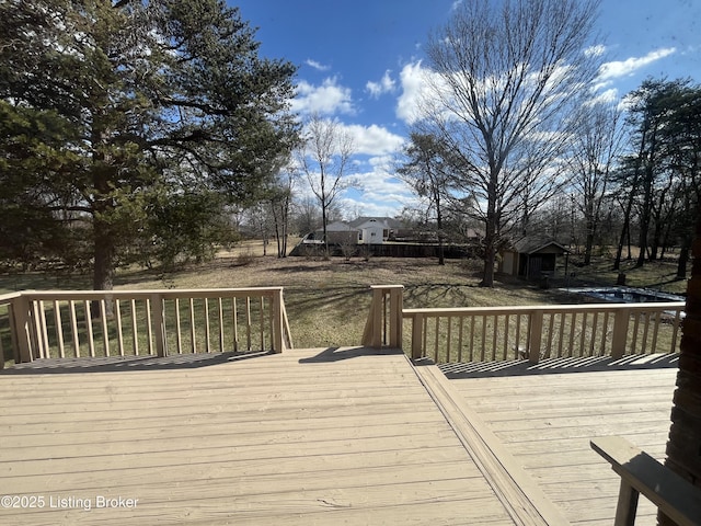 deck featuring an outbuilding