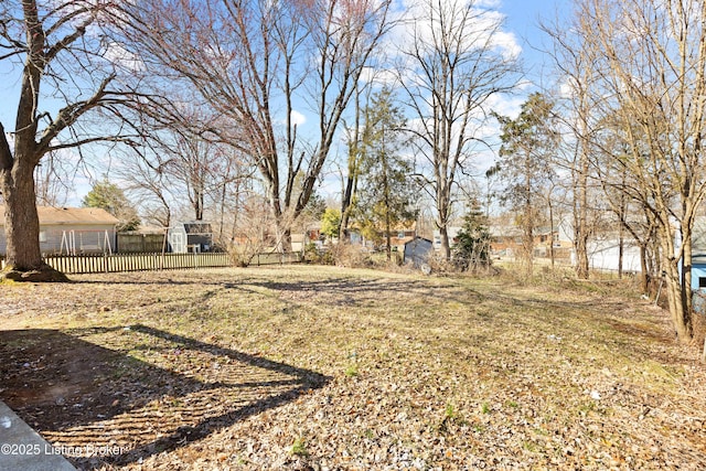 view of yard with fence